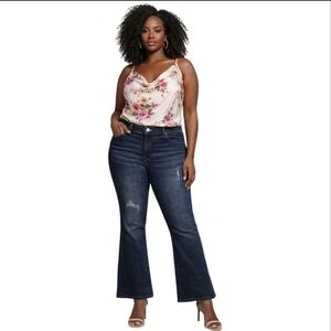 Blue Savvy High Rise Bootcut Jeans Women’s Size 22W Stretch Denim.